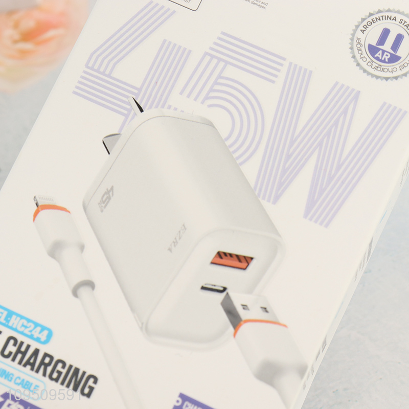 New arrival fast charging power adapter with usb lightning cable
