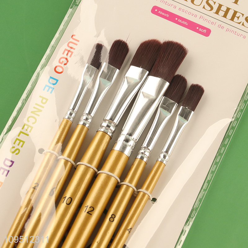 Top products oil painting brush with wooden handle