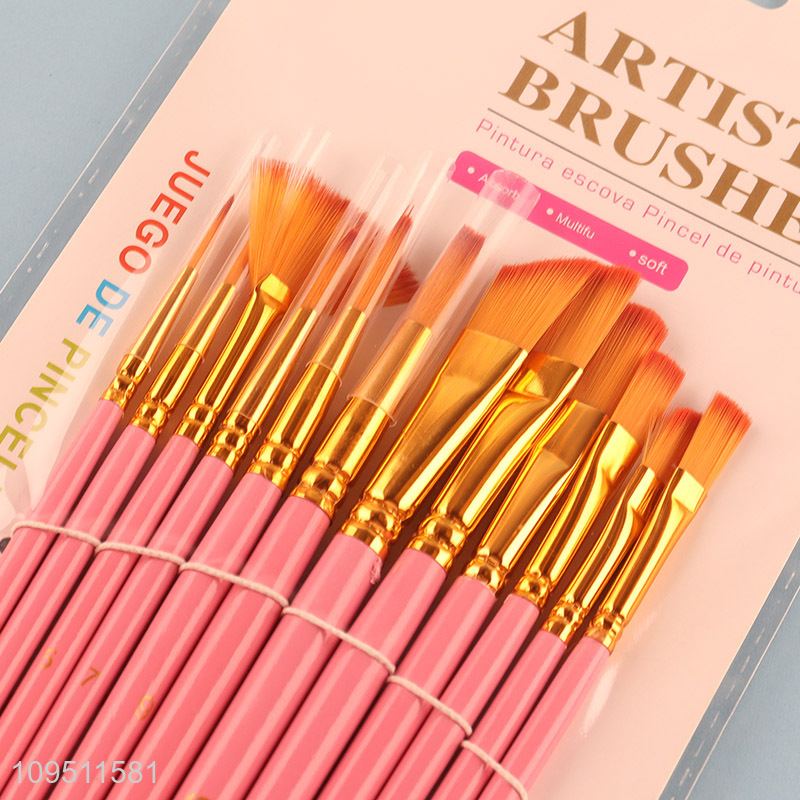 China wholesale 12pcs reusable oil painting brush set