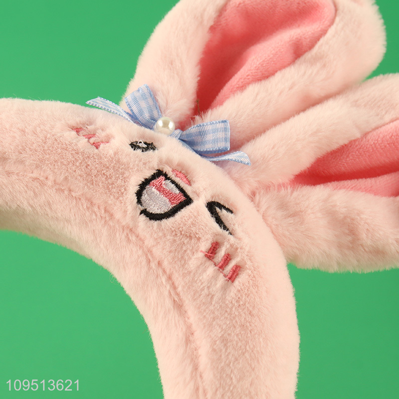 Good quality pink rabbit hair hoop hair decoration