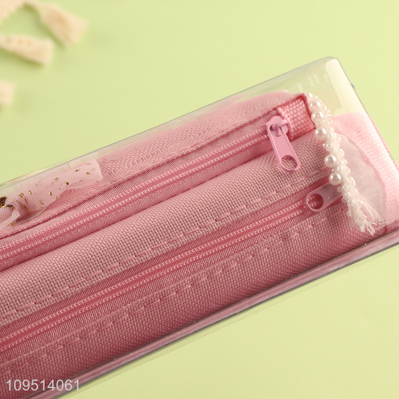 Factory direct sale pink stationery pencil bag wholesale