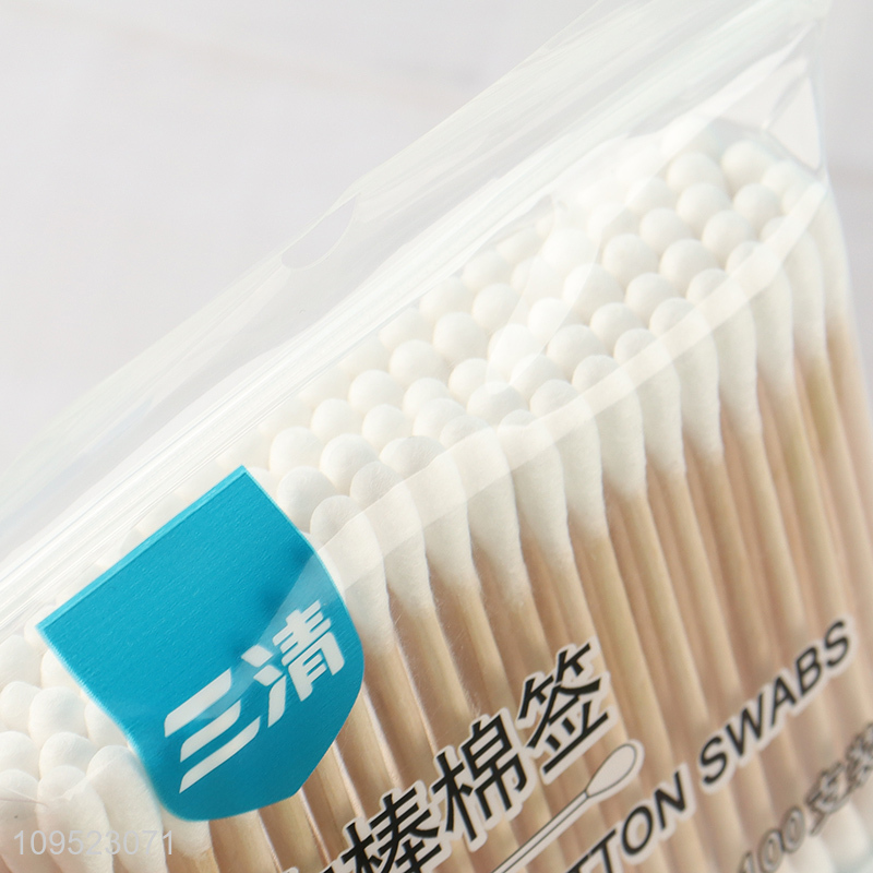 Yiwu market  100pcs wooden stick cotton swabs