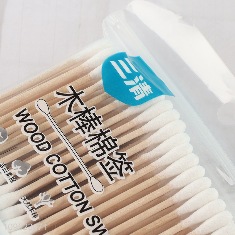 Yiwu market  100pcs wooden stick cotton swabs