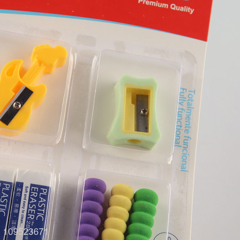 Factory price pencil sharpener and eraser set