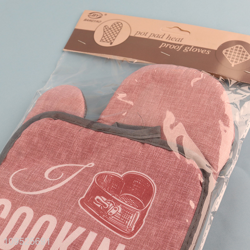 Factory supply 2pcs oven mitts heat pad set