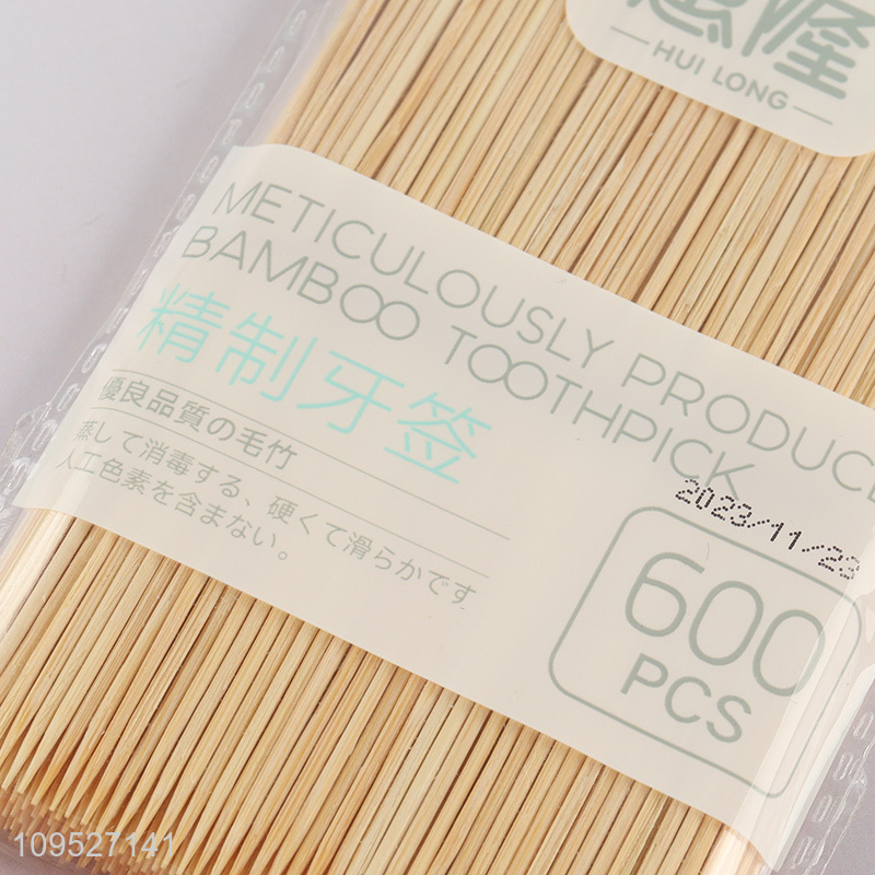 New arrival 600pcs daily use bamboo toothpicks