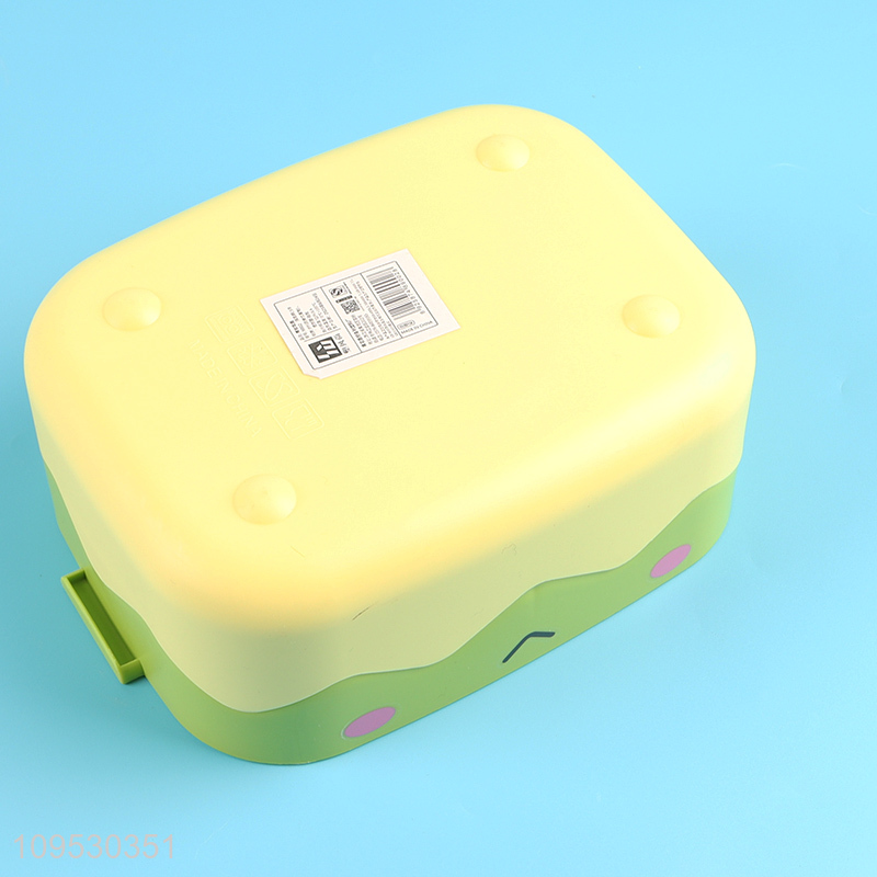 China supplier frog shaped lunch box with spoon and fork