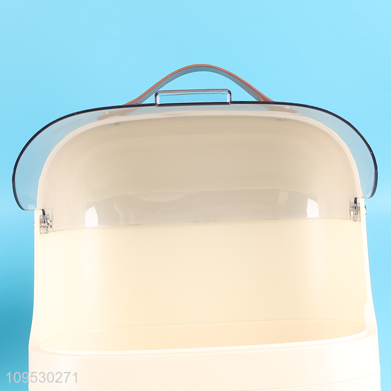Hot sale portable dustproof makeup storage case with handle
