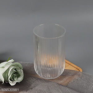 Vertical Pattern Glass Cup For Home And Hotel