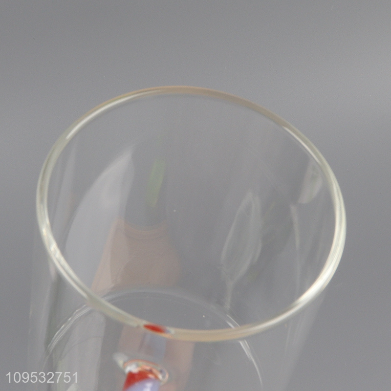 Factory price clear glass water cup drinking cup with handle