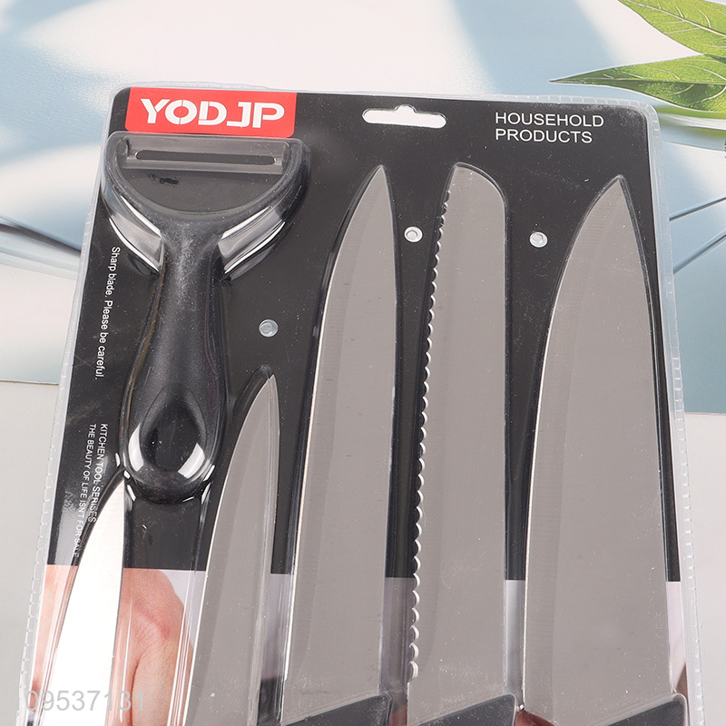 6 Pieces Sharp Kitchen Knife With Peeler Set