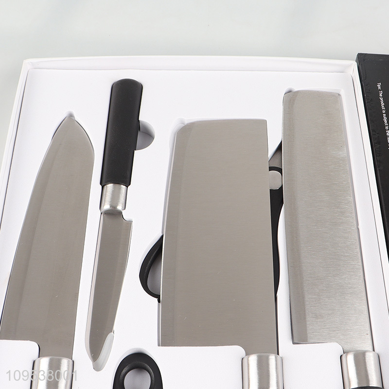 6 Pieces Kitchen Knife Gift Set With Peeler & Scissor