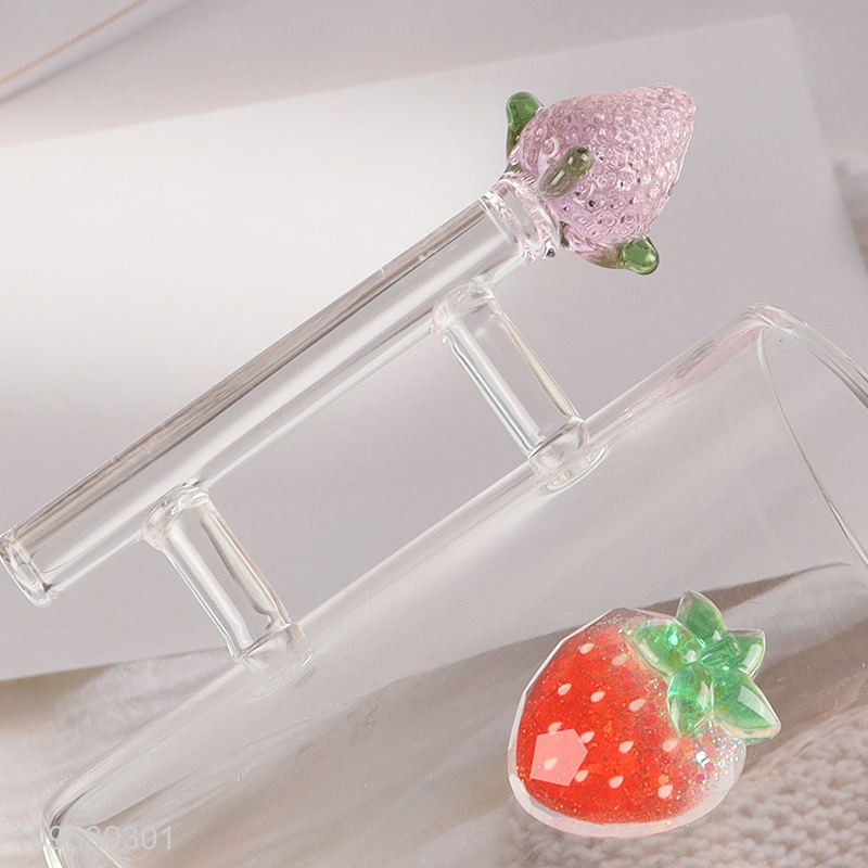 Top quality clear glass drinking cup with handle