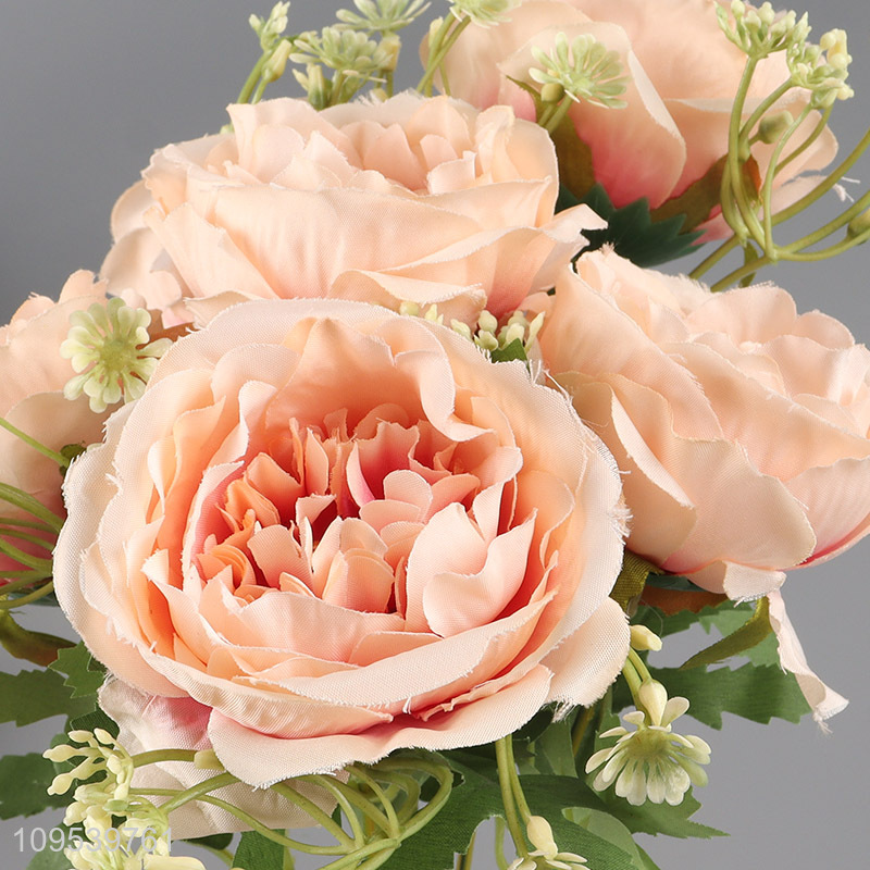 Fashion Artificial Champagne Austin Rose Bouquet Fake Flower