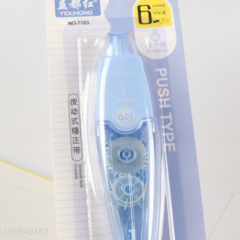 Good selling kids push type PET stationery correction tape