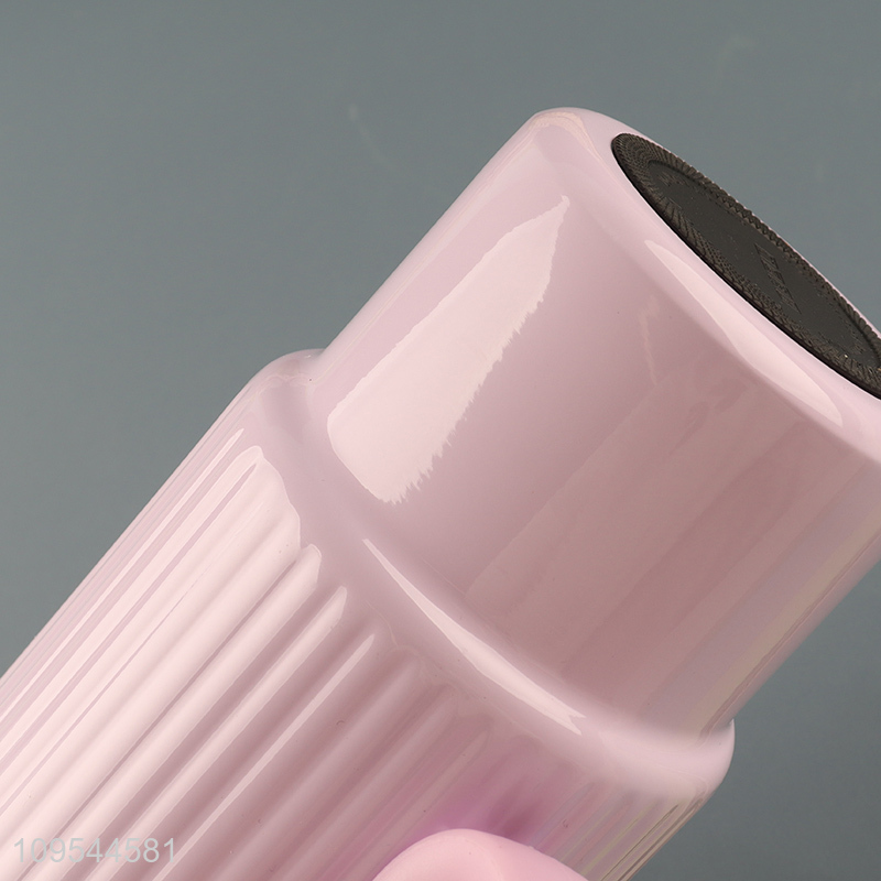 Wholesale Vertical Striped Vacuum Insulated Handle Tumbler With Straw
